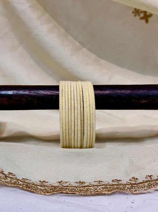2.6 light yellow velvet bangles