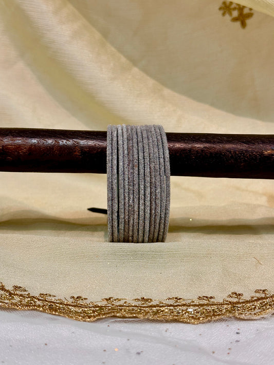 2.6 grey velvet bangles