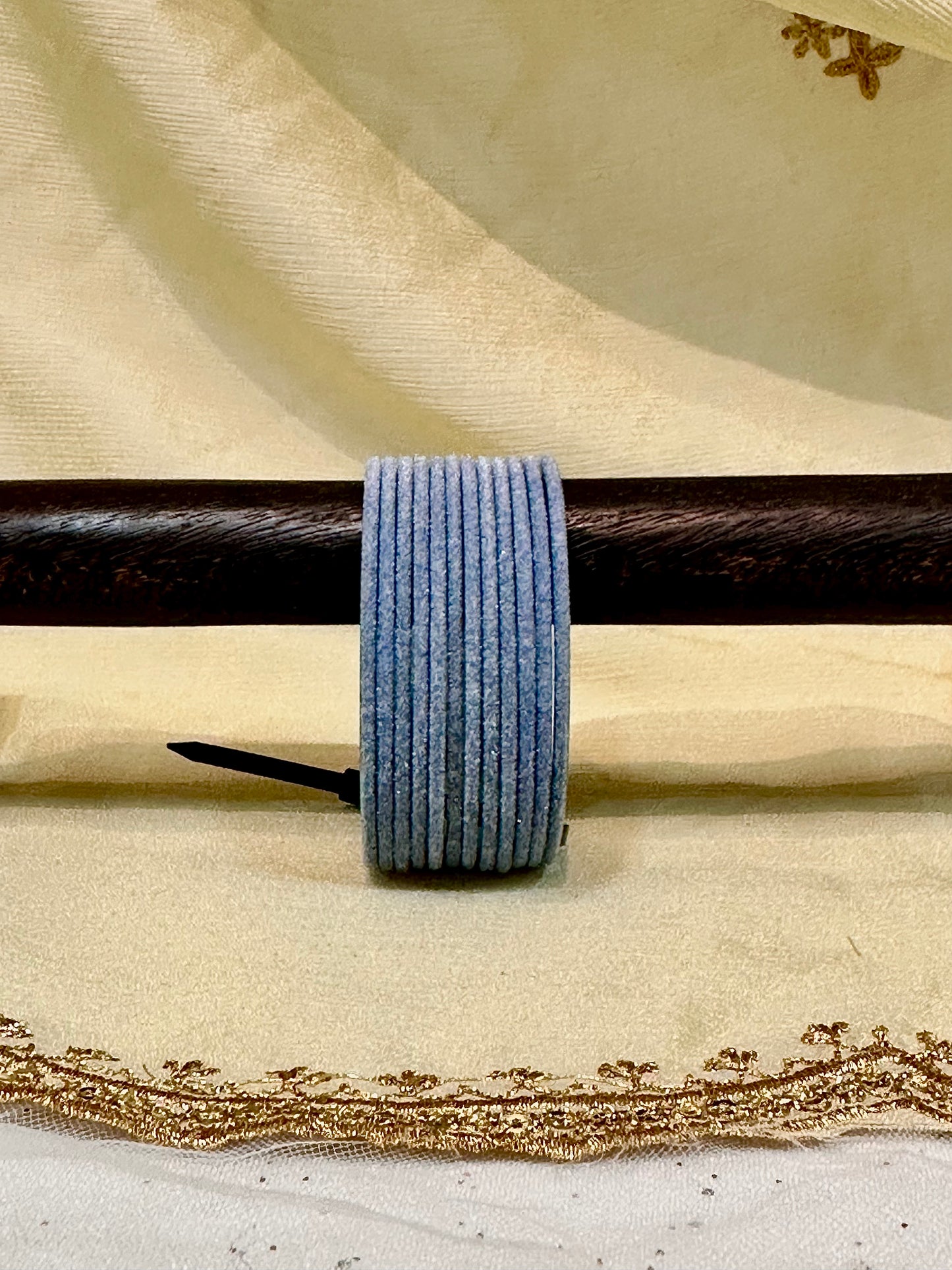 2.6 slate grey velvet bangles