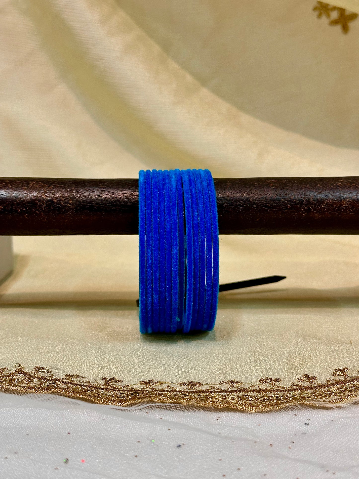 2.6 cobalt blue velvet bangles