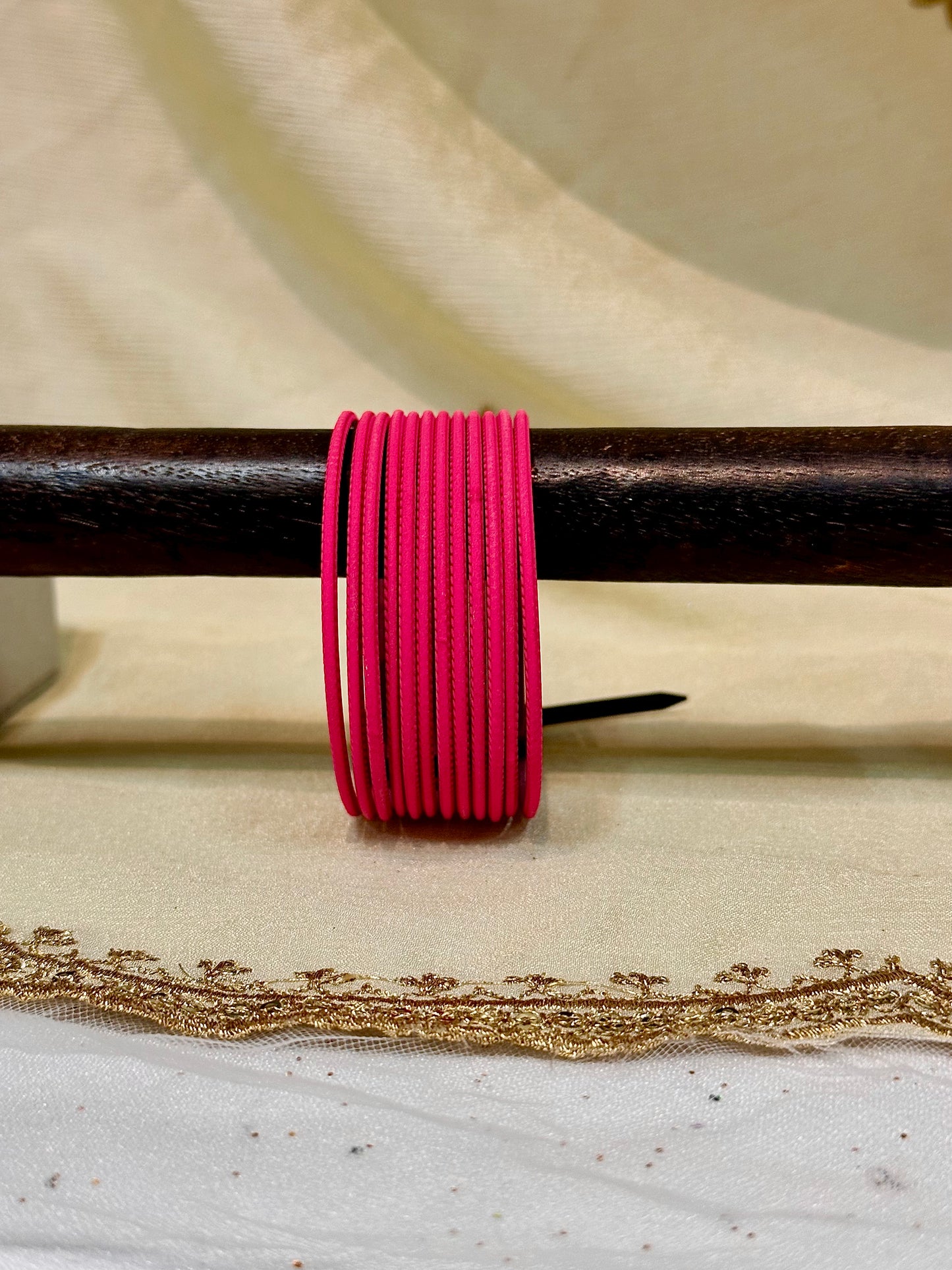 2.6 raspberry pink matte bangles