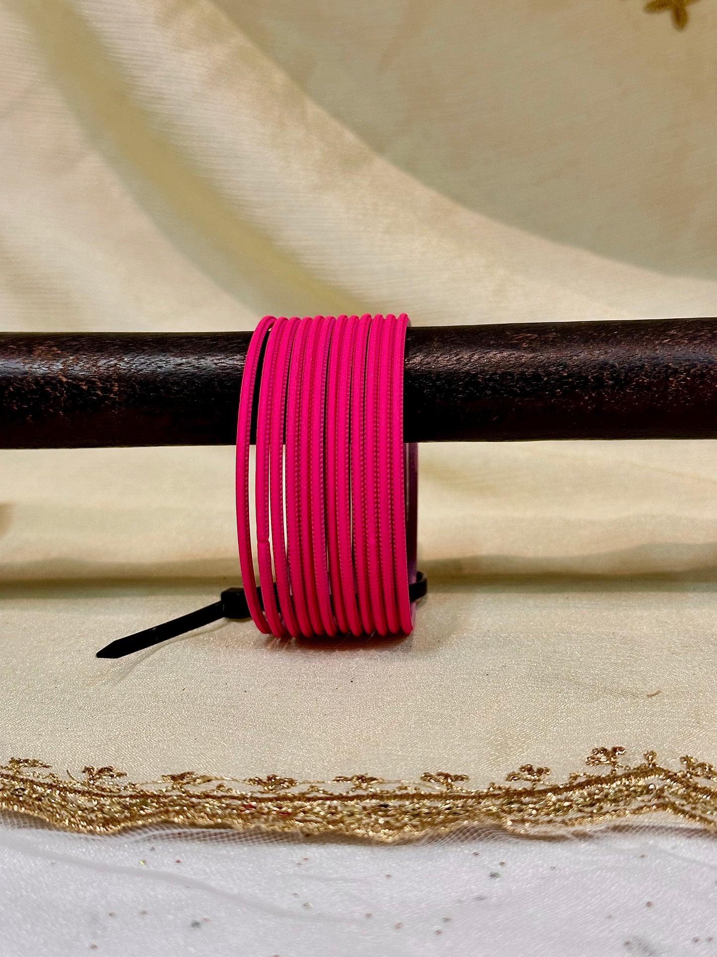 2.6 deep pink matte bangles