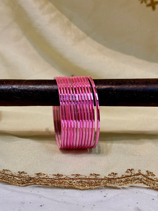 2.6 bubblegum pink metallic bangles