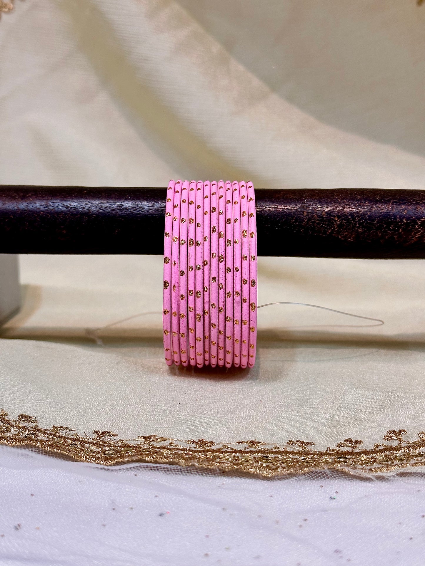 2.6 taffy pink shimmer bangles