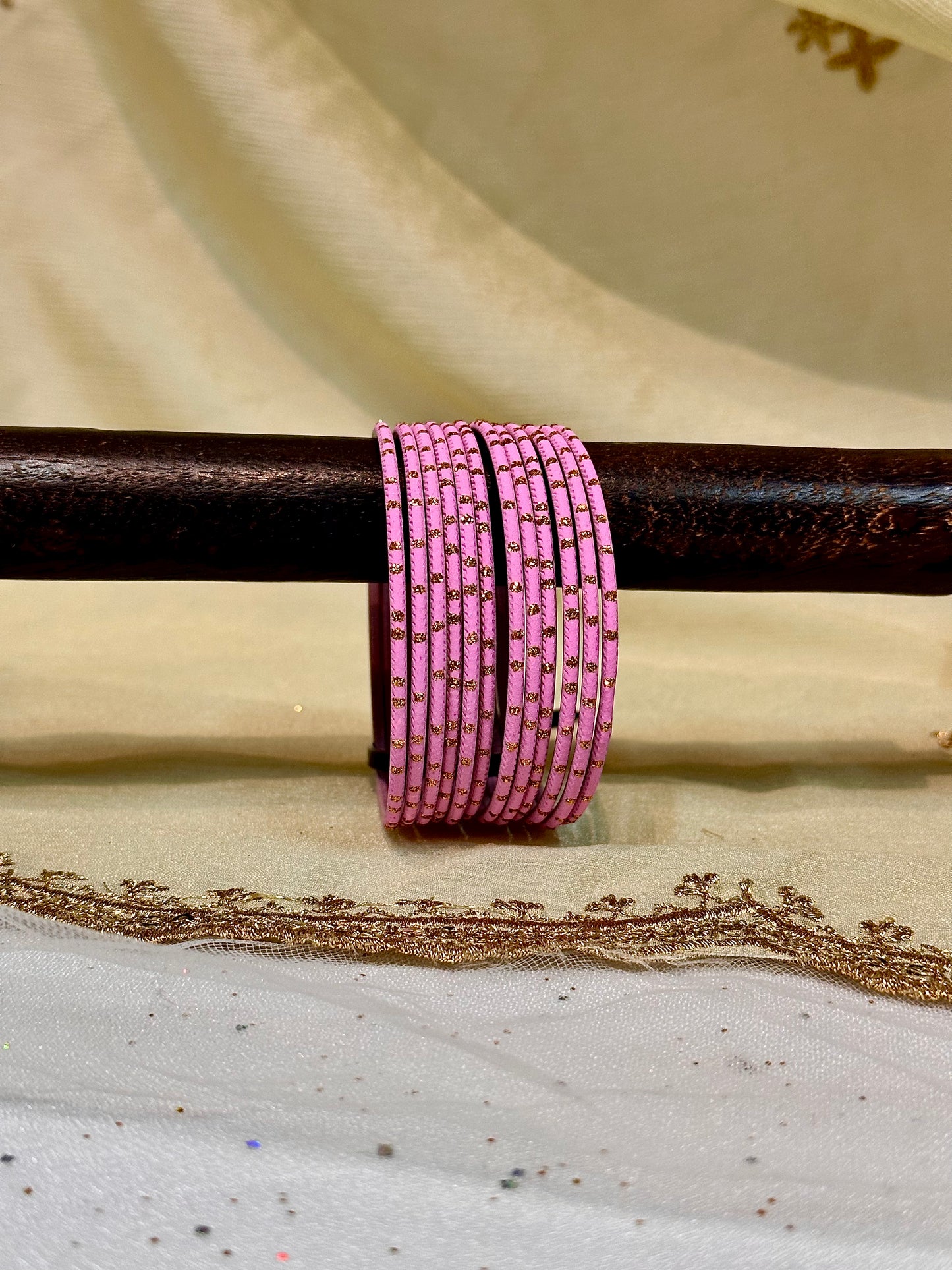 2.6 lavender rose pink shimmer bangles