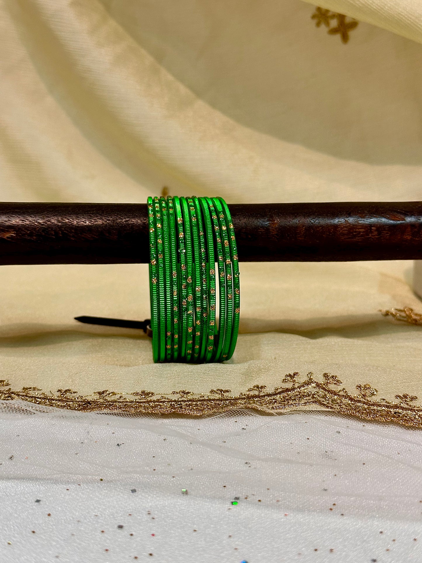 2.6 shamrock green shimmer bangles