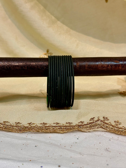 2.6 dark green velvet bangles