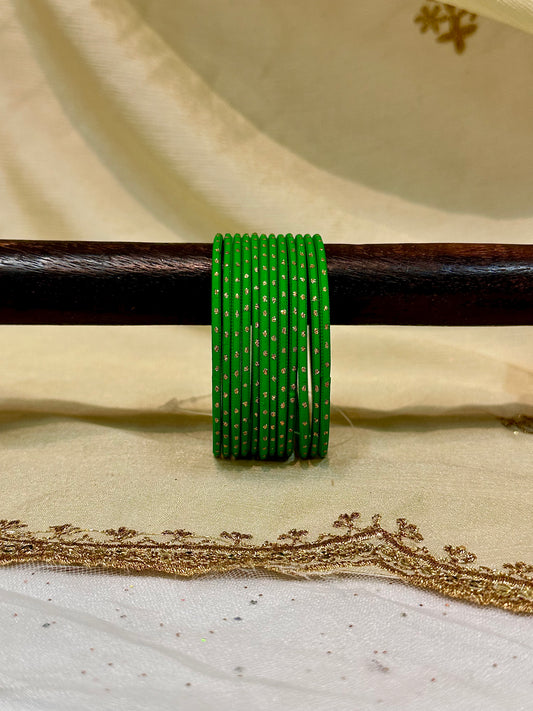 2.6 clover green shimmer bangles