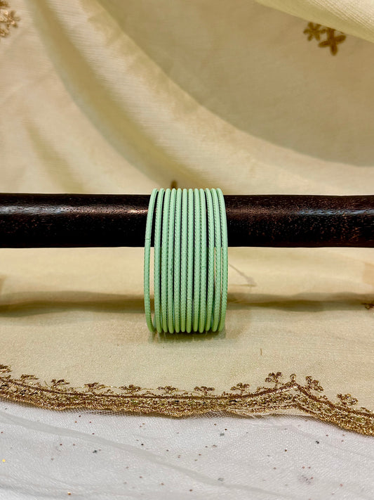 2.6 light green plain matte bangles
