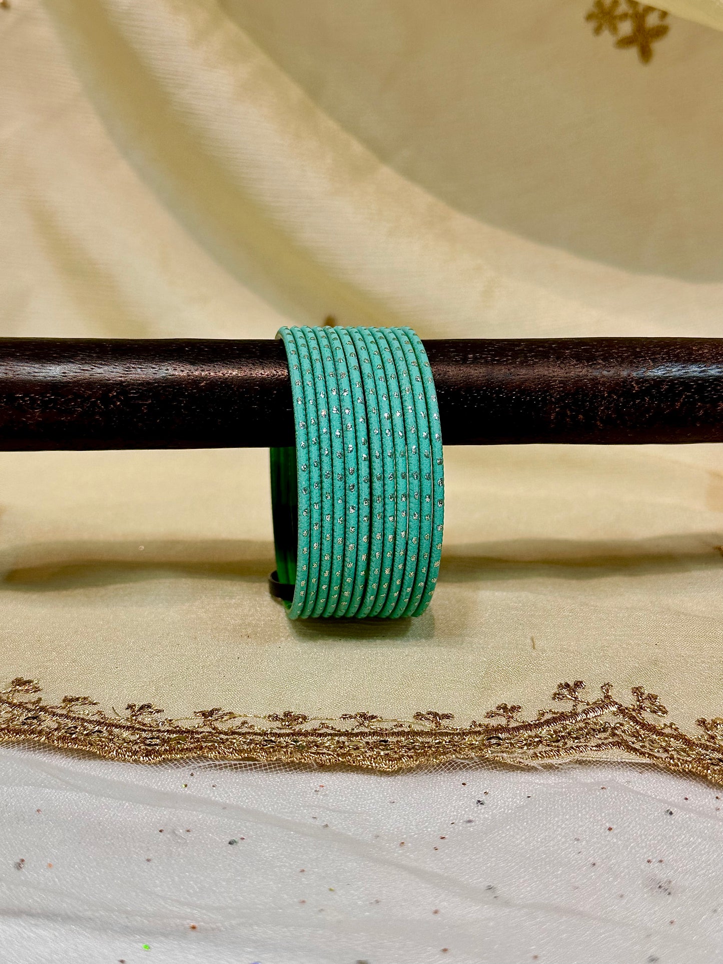 2.6 blue green shimmer bangles