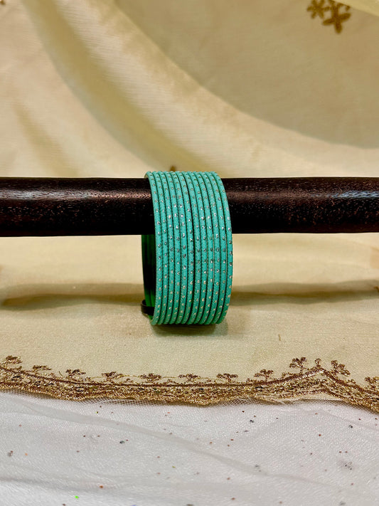 2.6 blue green shimmer bangles