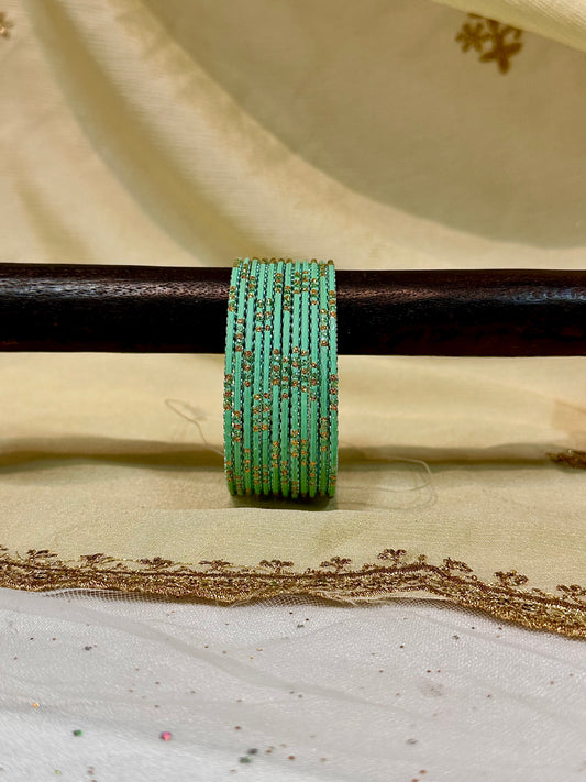 2.4 jungle green shimmer bangles