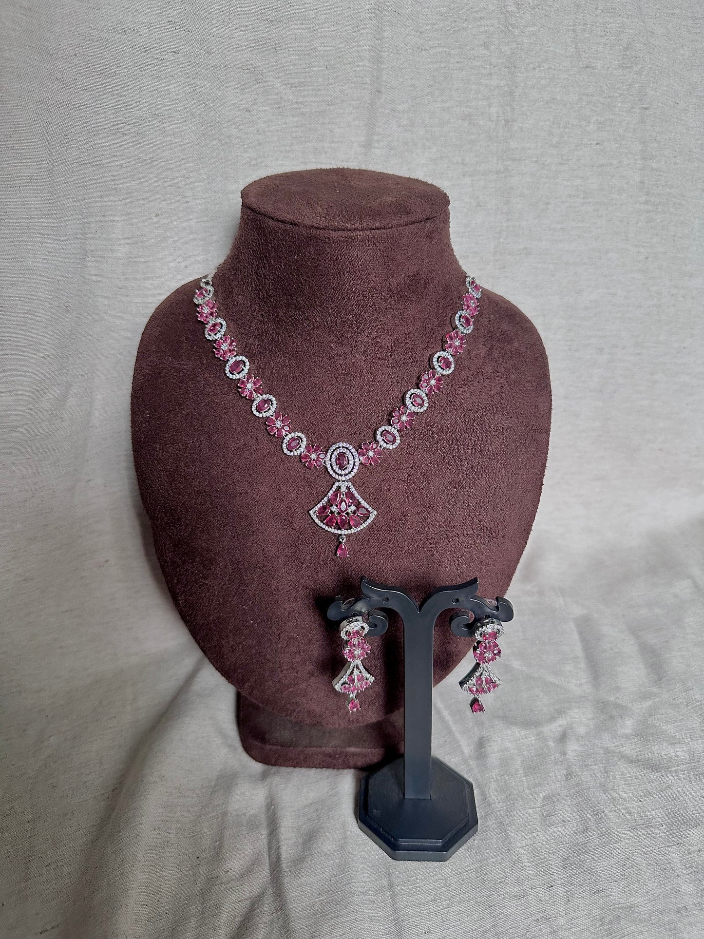 Ruby american diamond neck piece