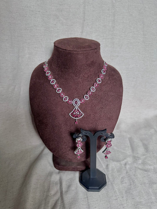 Ruby american diamond neck piece