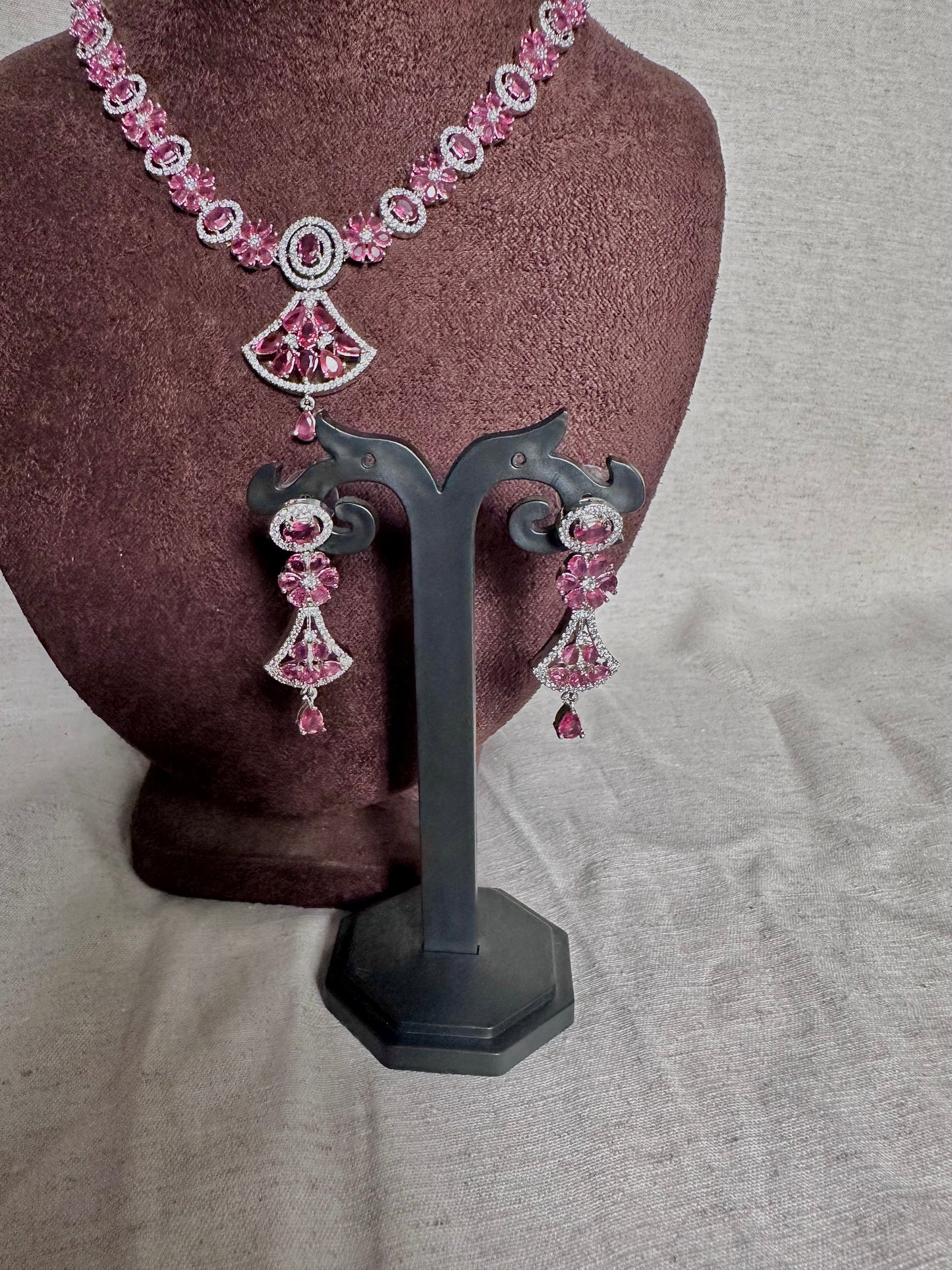 Ruby american diamond neck piece