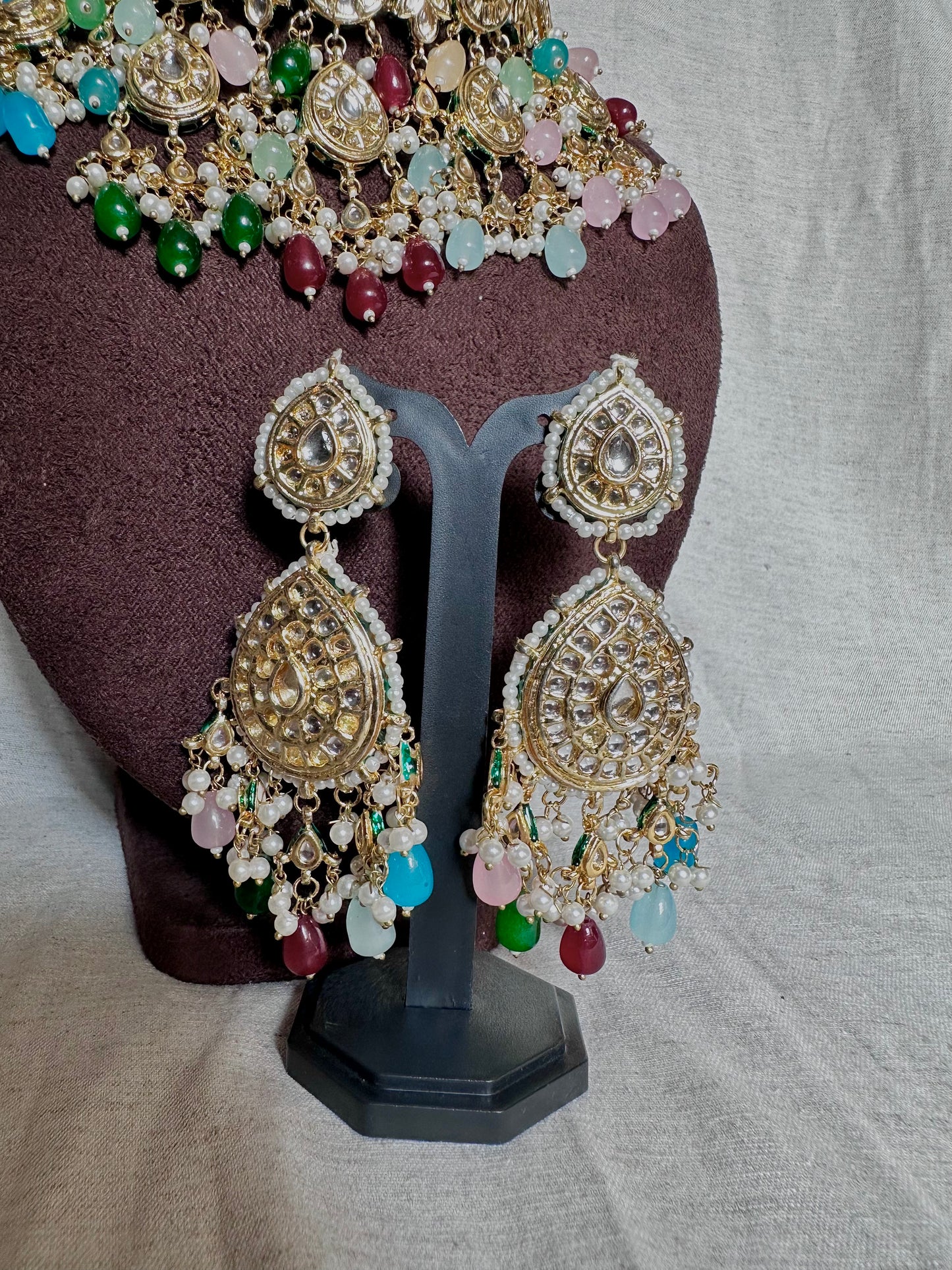 Multicolor kundan choker set