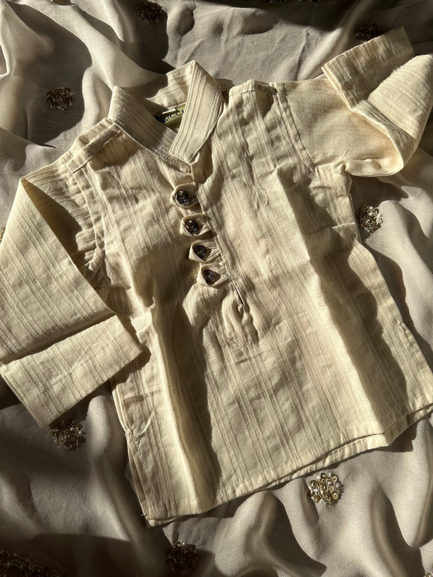 Off-white premium cotton kurta top