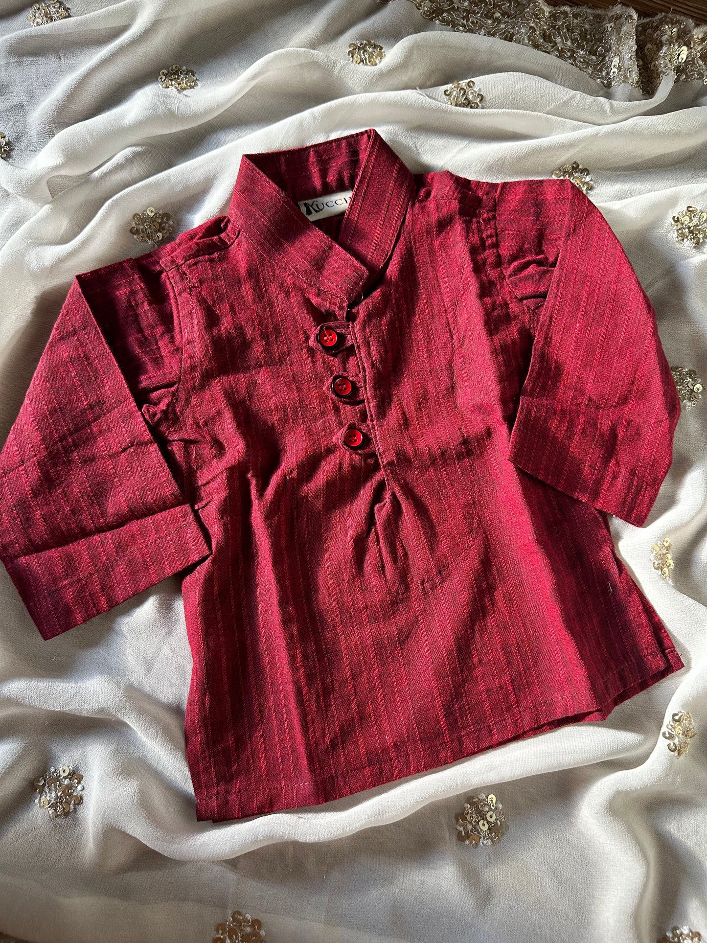 Maroon premium cotton kurta top