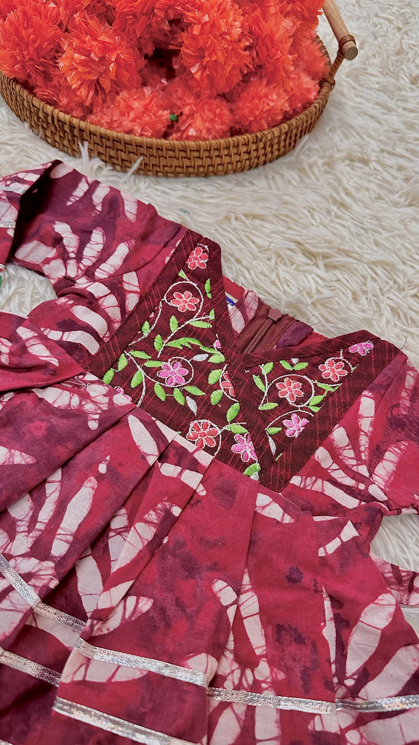 Red premium cotton palazzo