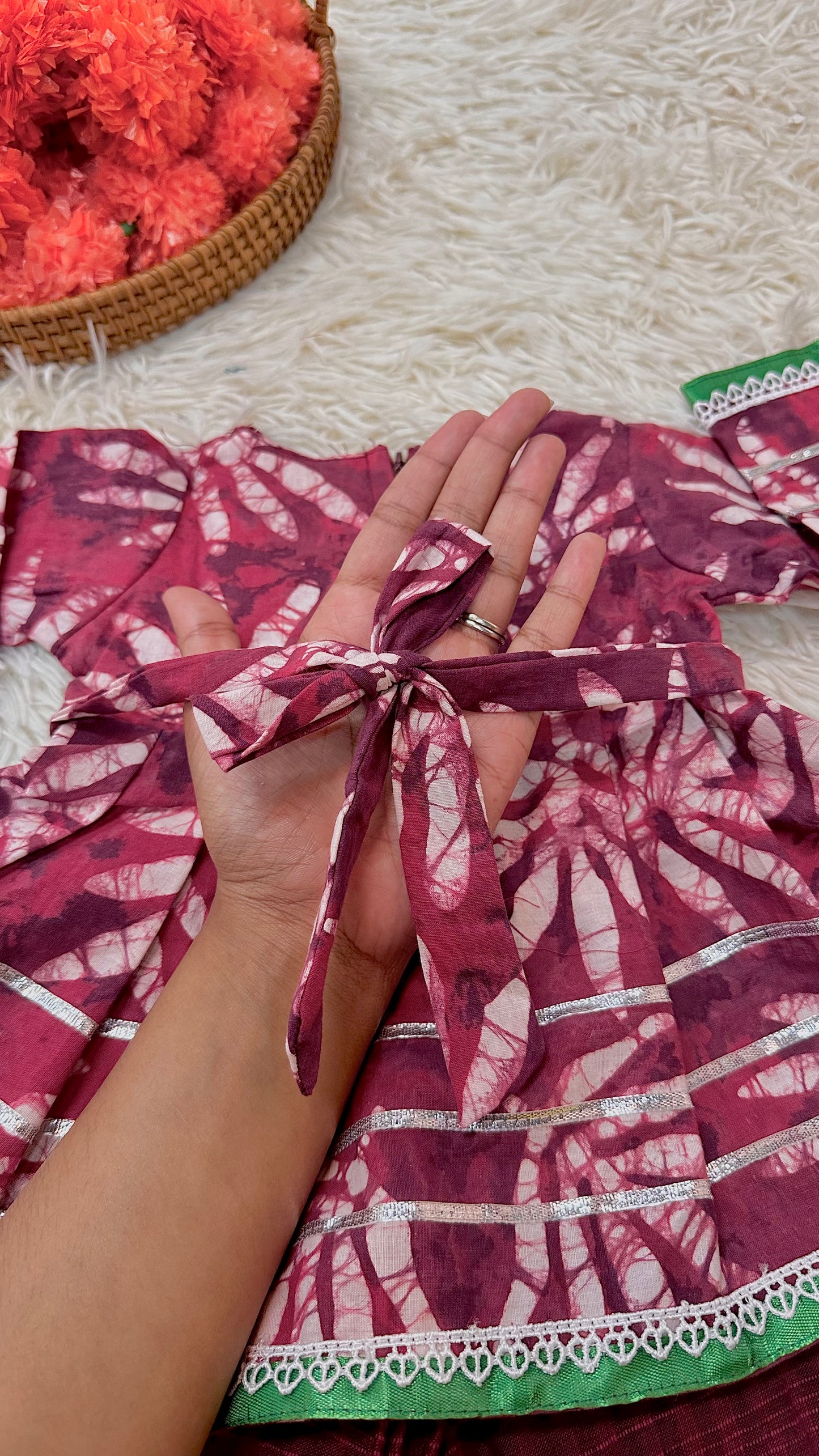 Red premium cotton palazzo