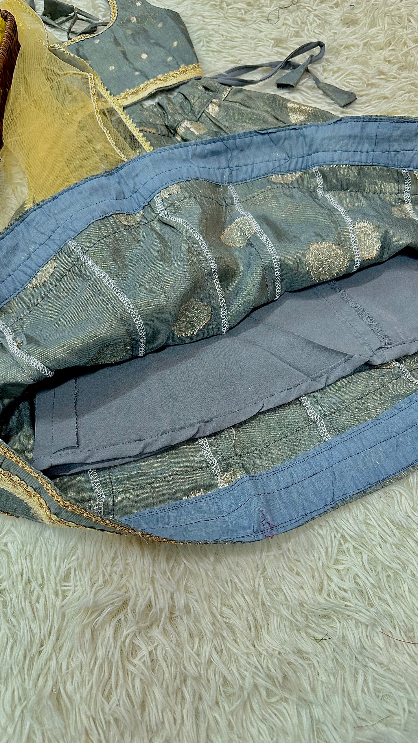 Grey banaras lehenga