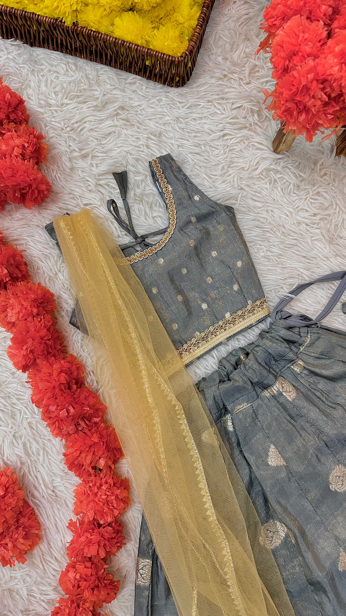 Grey banaras lehenga