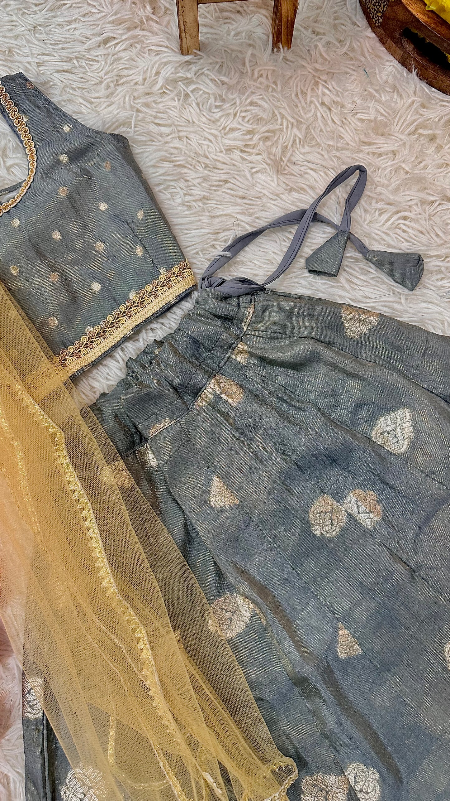 Grey banaras lehenga