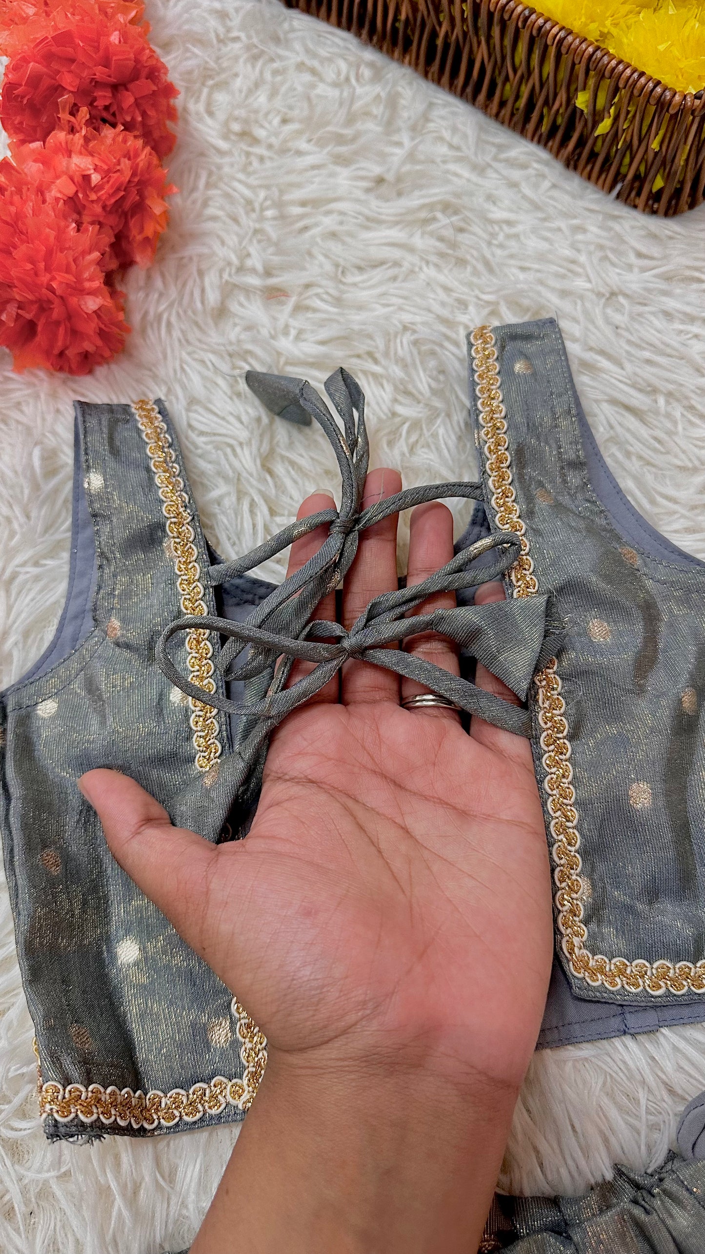 Grey banaras lehenga