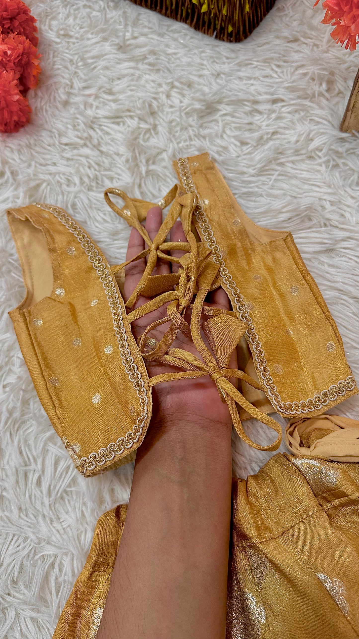 Gold banaras lehenga