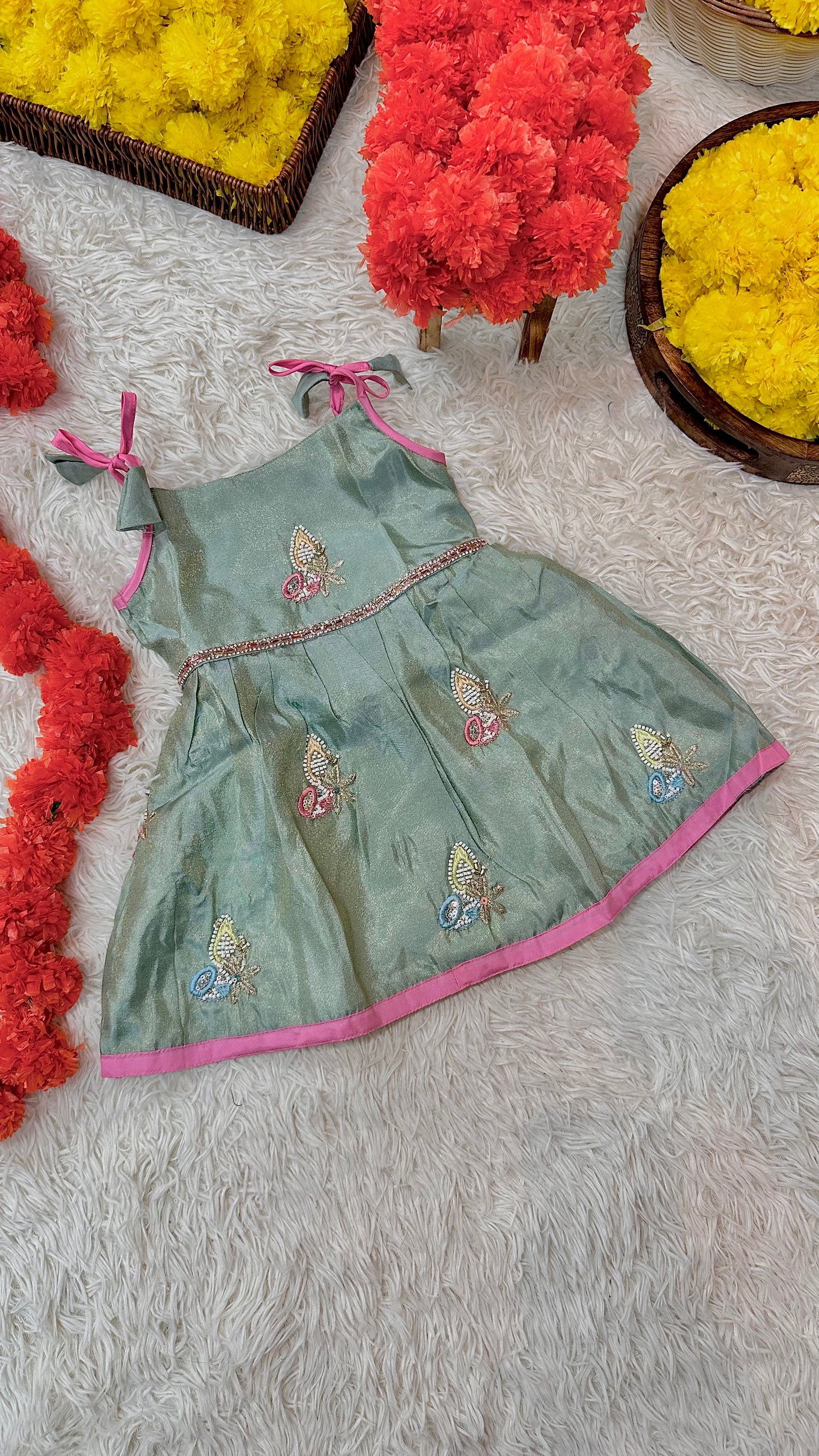 Mint green pastel dress