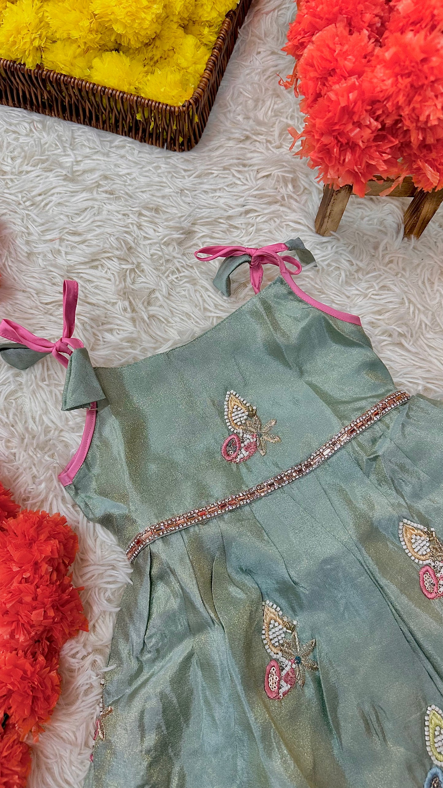 Mint green pastel dress