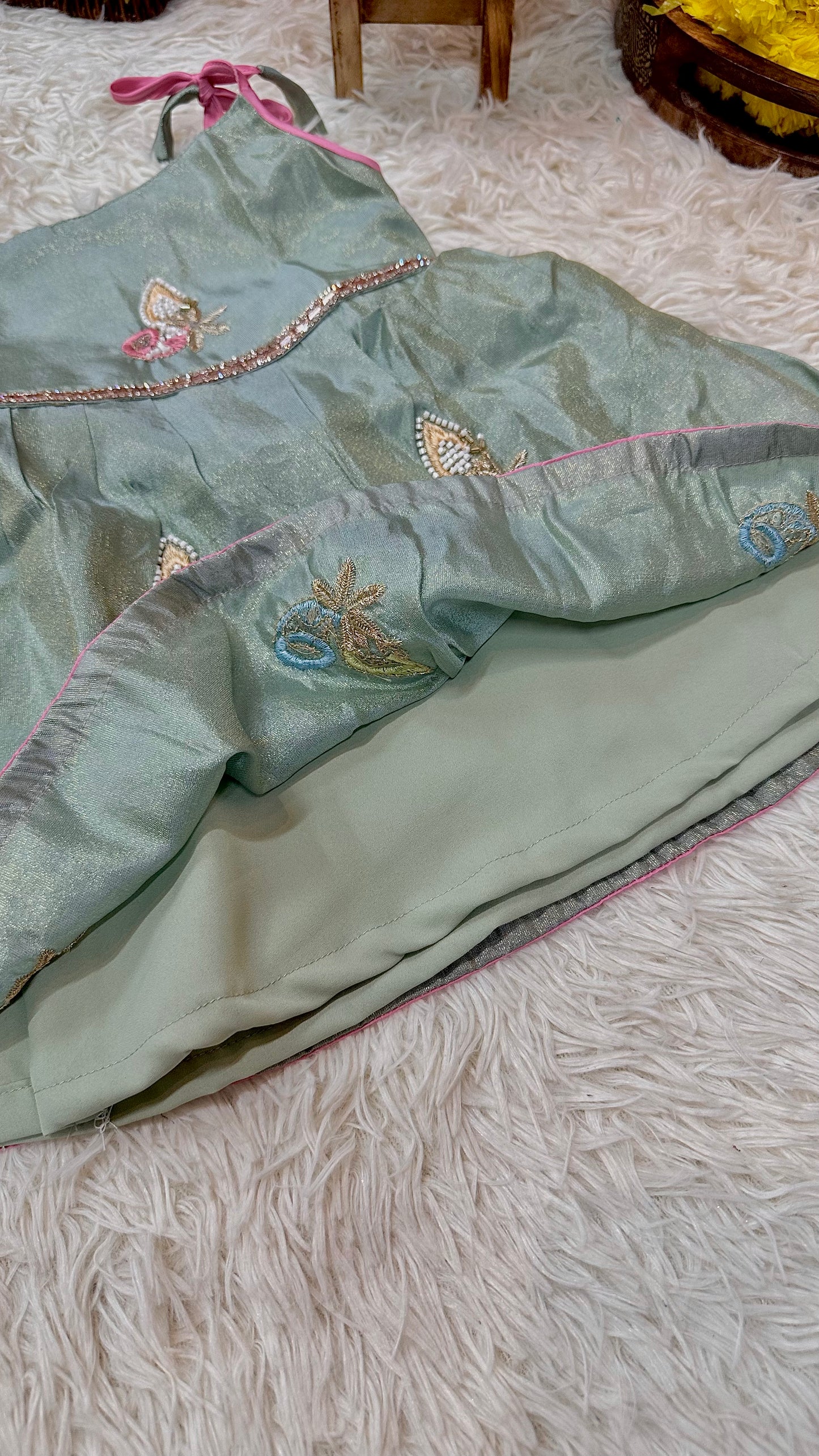 Mint green pastel dress