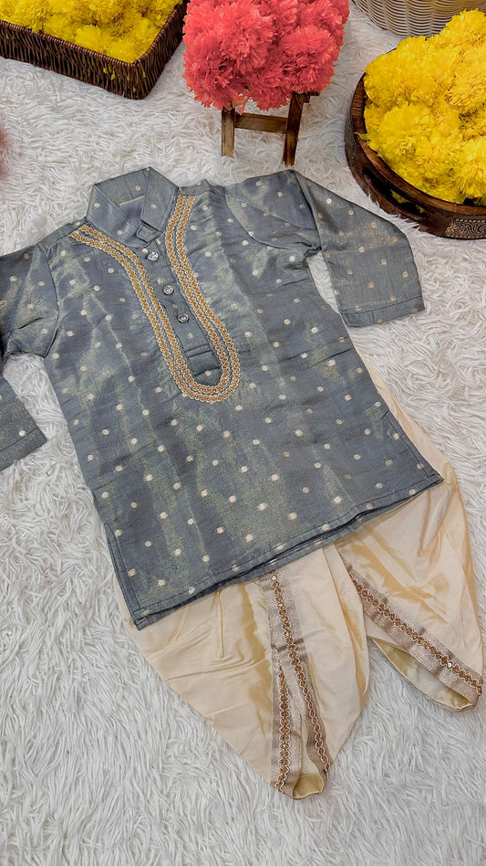 Grey banaras dhoti