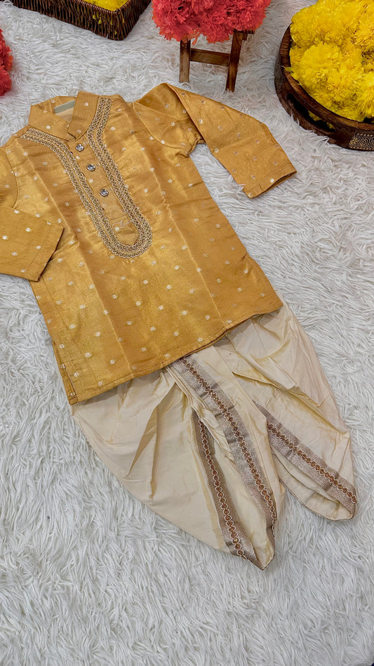 Gold banaras dhoti