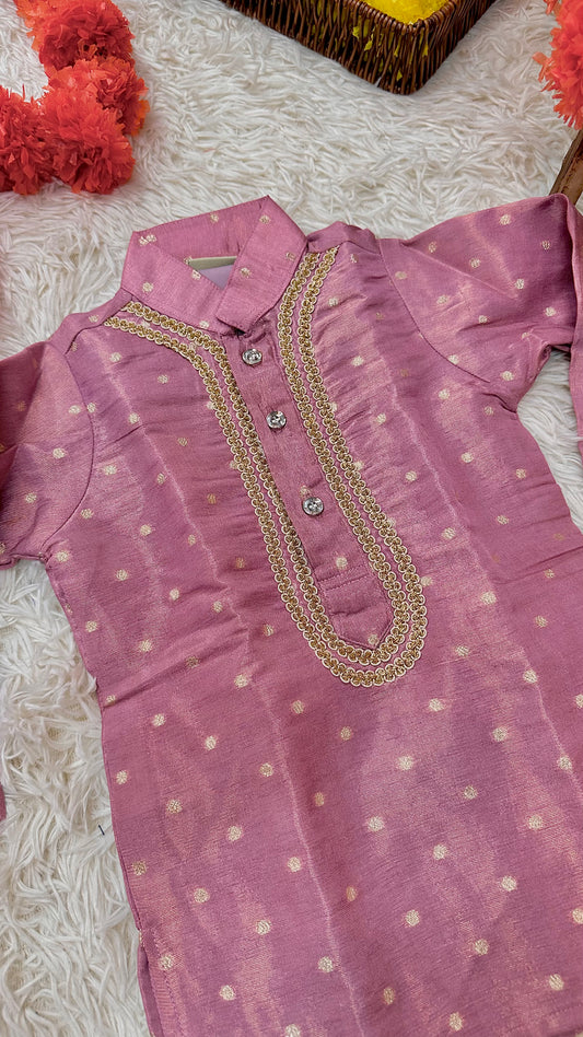 Pink banaras dhoti
