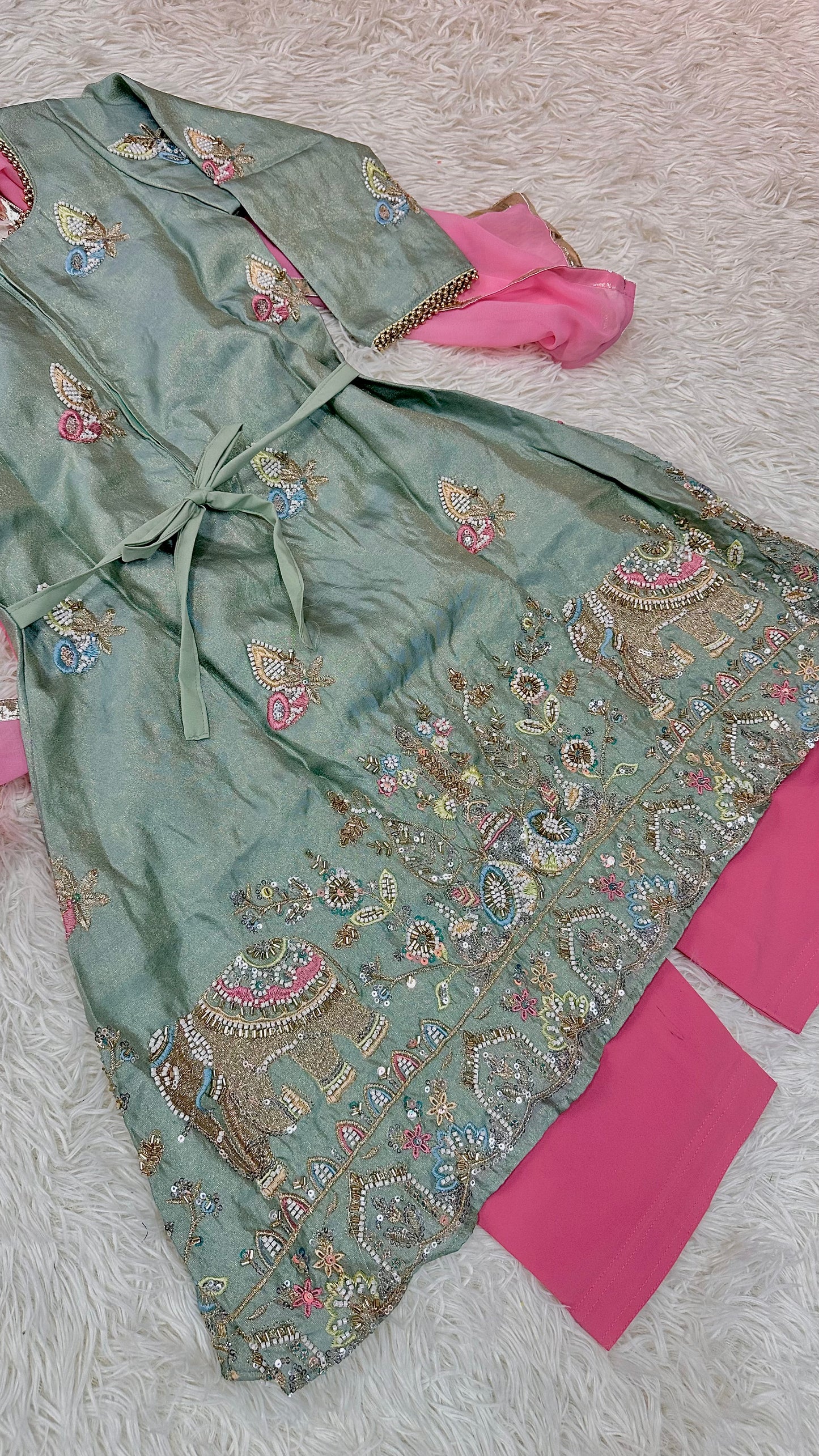 Mint green elephant suit