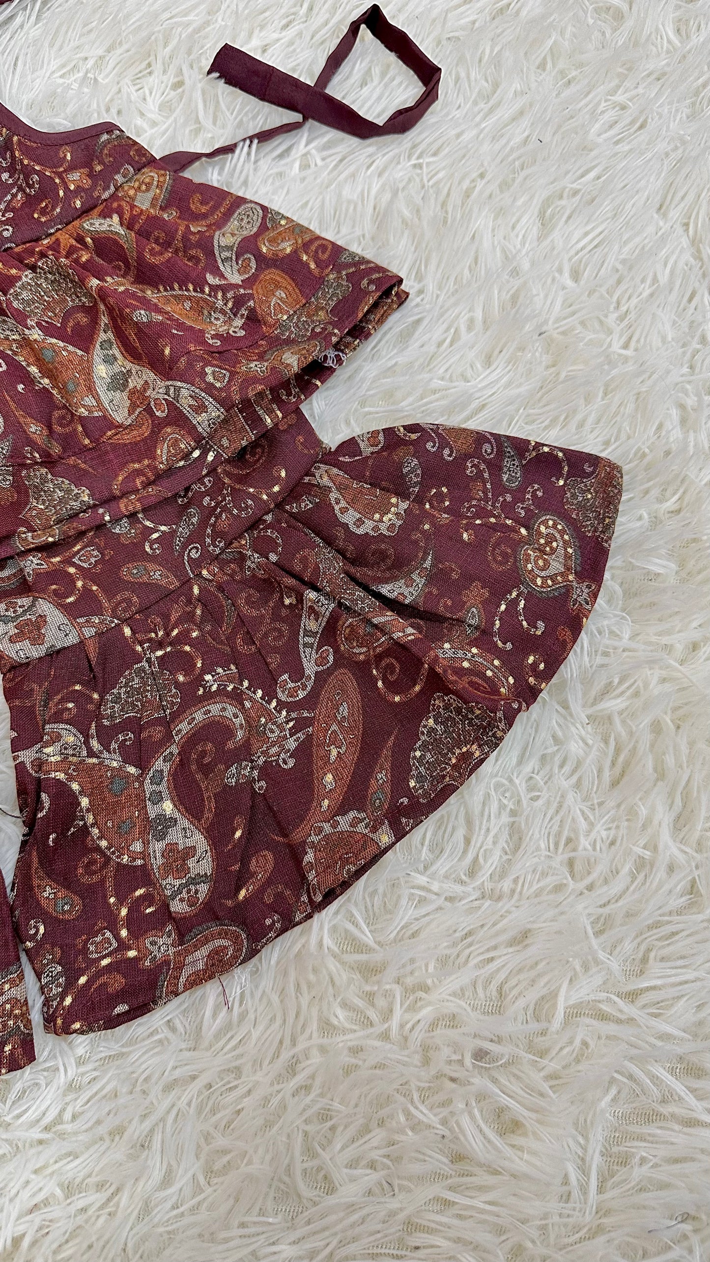 Maroon printed gharara