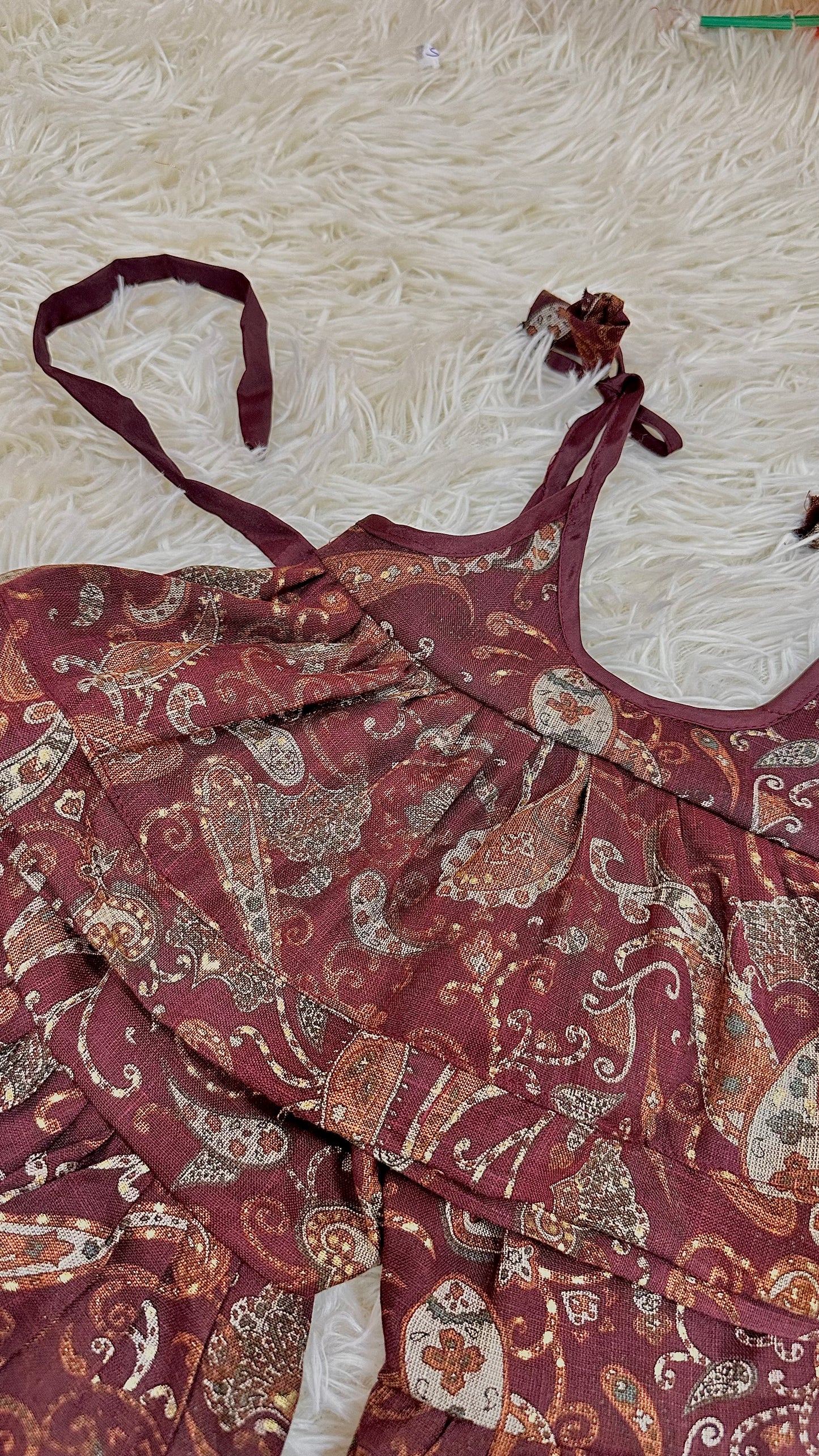 Maroon printed gharara