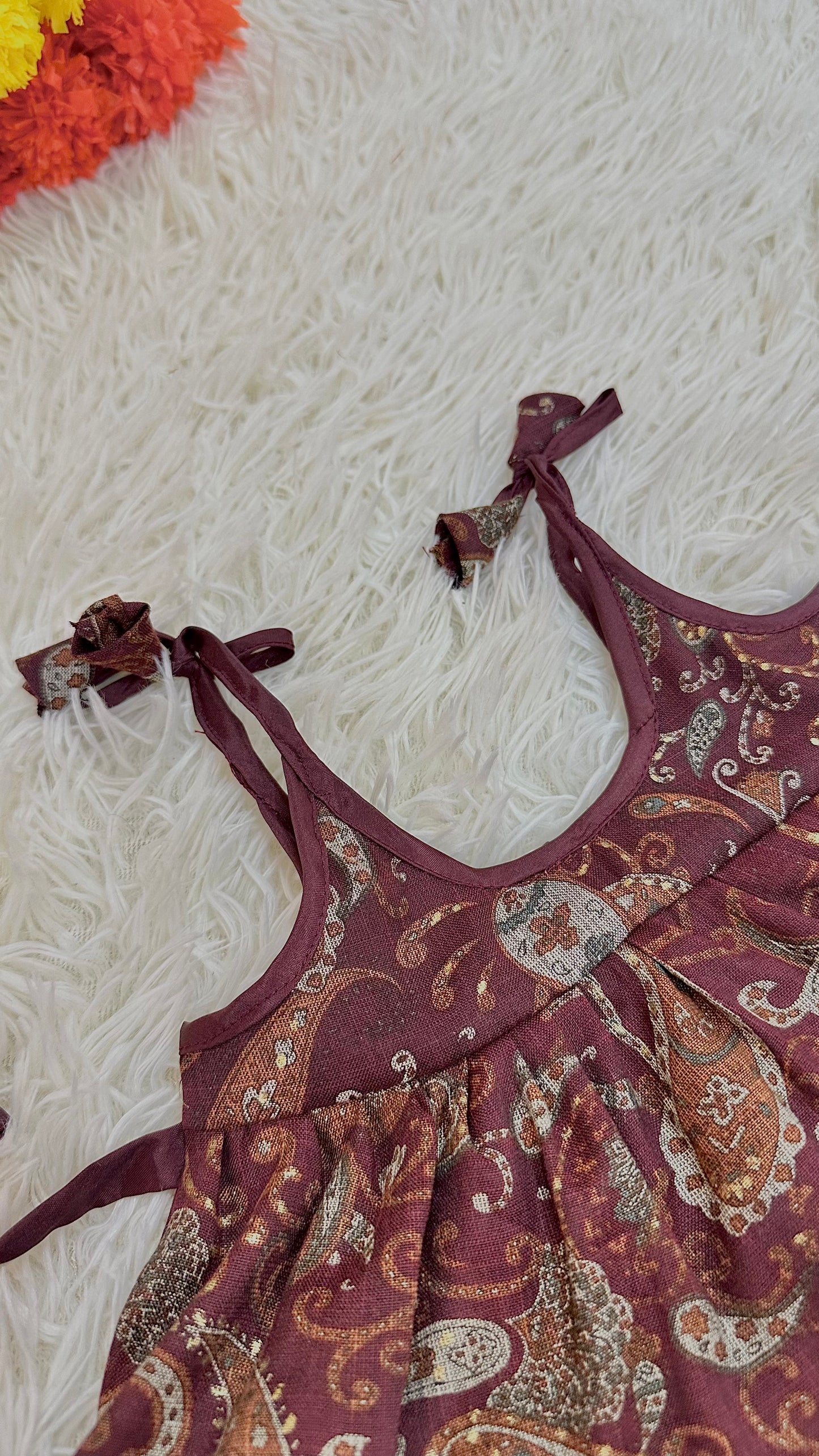Maroon printed gharara