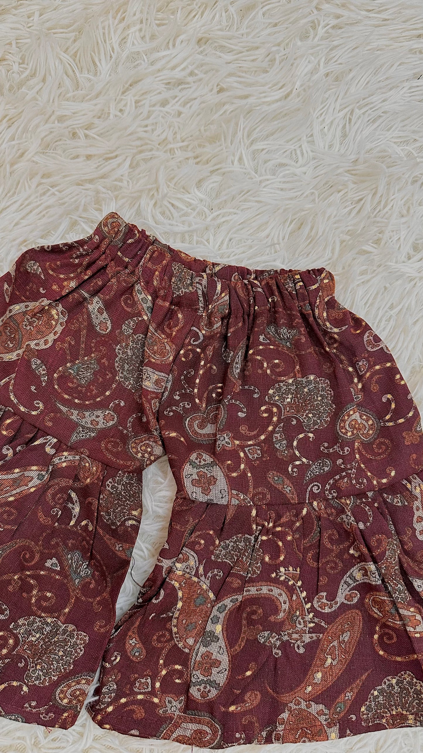 Maroon printed gharara