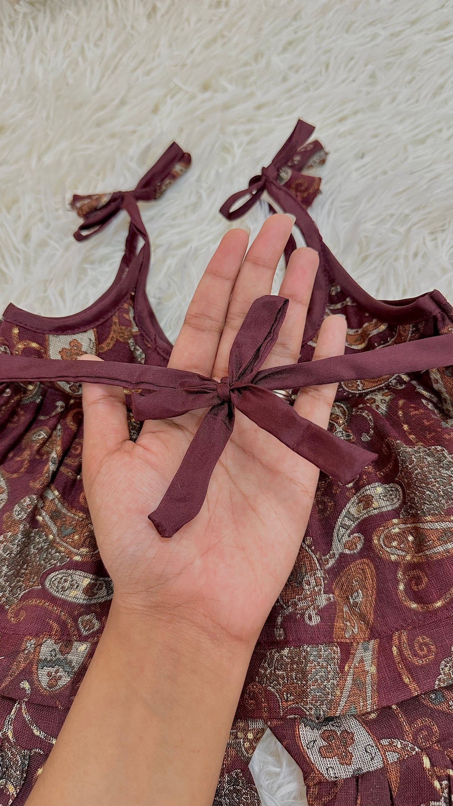 Maroon printed gharara